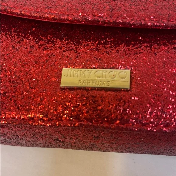 Jimmy Choo NWOT Sparkling Red Crossbody with Gold Chain - Picture 12 of 12